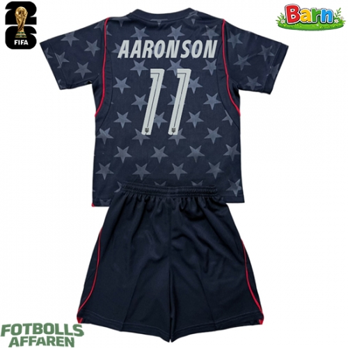 Förenta stater Brenden Aaronson #11 Bortaställ Barn VM 2026 Kortärmad (+ Korta byxor)